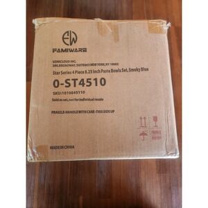 Famiware Star 4 Pieces 8.25 Inch Smoky Blue Salad Bowl Paste Set Open Box New